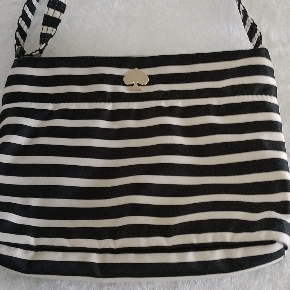 Kate Spade Black and White Striped Cross Body Bag - Picture 2 of 13